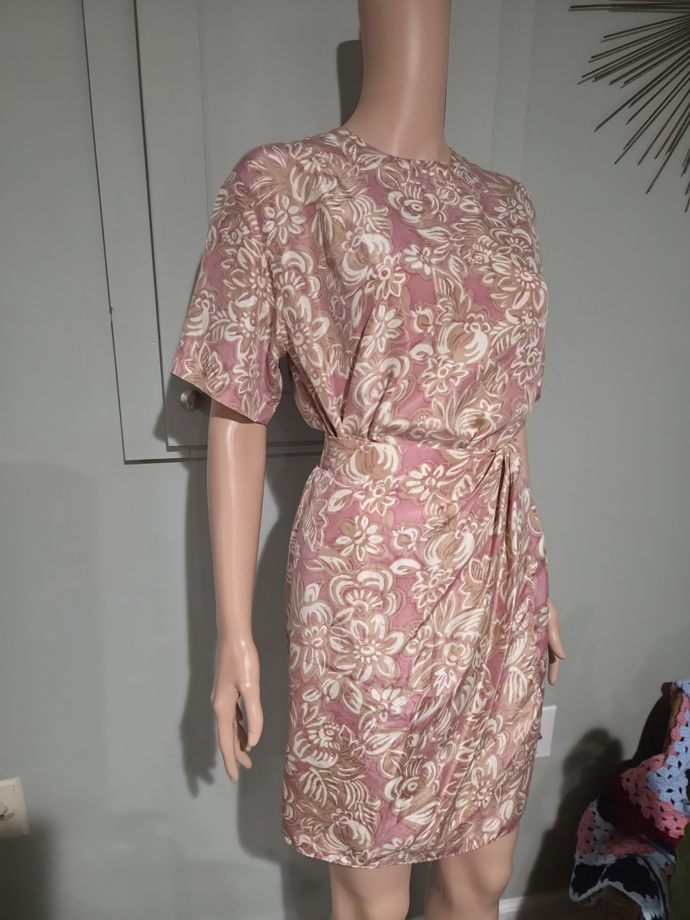 Vintage S.L.B. Sunny Leigh 100% Silk Floral Top Skirt 2 Piece Set S - Picture 13 of 16